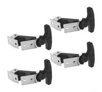 Lot de 4 supports de capot en acier inoxydable avec élastique en caoutchouc, installation pour boîte à outils, capot, cache-radiateur et machines agricoles, noir