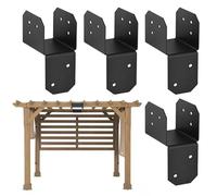 Lot de 4 supports de fixation de poutre en acier robuste de 3,8 x 5,1 cm pour une utilisation extérieure et intérieure, clôture, rafts, terrasse, toit, construction de cour