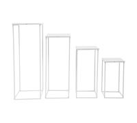 Lot de 4 supports de fleurs décoratifs - 45 cm/60 cm/75 cm/90 cm de haut - Vase de fleurs géométrique - Vase de sol en métal - Support pour plantes - Présentoir rectangulaire pour décorations de fête