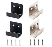 Lot de 4 supports de montage en U en acier inoxydable pour carrelage - 40 x 35 mm - Crochets muraux robustes pour panneau d'affichage - Épaisseur : 2 mm - Avec vis - Argenté/noir