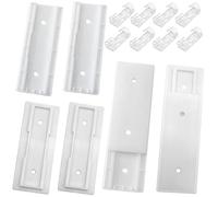 Lot de 4 supports de multiprise auto-adhésifs avec 16 clips de rangement transparents pour télécommande, routeur, bureau, cuisine, maison et bureau