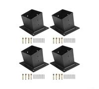 Lot de 4 supports de pergola en acier robuste pour toit incliné pour 4 x 4 | Construction en acier robuste, revêtement antirouille, taille de 15 cm, connexion sécurisée en bois, durabilité résistante