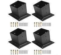 Lot de 4 supports de pergola muraux pour toit incliné pour poteaux de 10,2 x 10,2 cm avec vis, support fiable pour porches, tonnelles et pergola