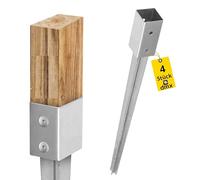 Lot de 4 supports de poteau 70 x 70 cm - Ancrage de poteau - Douilles de | Pied d'appui - Piquet - Douille à enfoncer - Douille de sol - Ancrage au sol pour poteaux en bois, poteaux de clôture