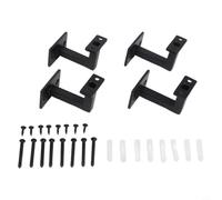 Lot de 4 supports de rampe d'escalier en acier carbone noir très résistant pour rails de banister avec vis pour usage domestique et commercial, construction facile, design moderne