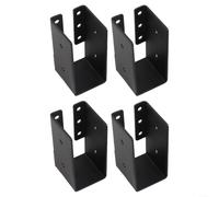 Lot de 4 supports de solives en bois noir L pour connecteurs de poutre 2 x 4 supports de chevalet équerre renforcés 5,1 x 4,5 x 9,3 cm