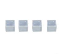 Lot de 4 supports de store blancs à profil bas avec embouts de rail de tête, accessoires de rideaux en plastique pour installation intérieure ou extérieure de pare-soleil de fenêtre