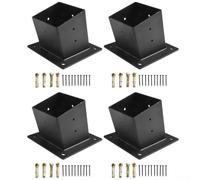 Lot de 4 supports de toit inclinés muraux pour pergola - Convient aux poteaux en bois de 10,2 x 10,2 cm pour une utilisation en extérieur
