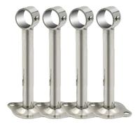 Lot de 4 supports muraux en acier inoxydable pour tringle à rideau de douche et penderie