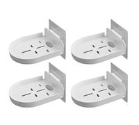 Lot de 4 supports muraux pour caméra de sécurité, installation sans perforation avec gestion des câbles pour chambre à coucher, salon et bureau, blanc
