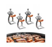 Lot de 4 supports rigolos pour barbecue - AOP - Accessoires de barbecue - Cadeaux - Portables - Réutilisables