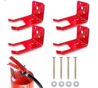 Lot de 4 supports universels d'extincteurs avec fentes pour corps de valve, col de moins de 2,5 cm, crochet d'extincteurs à fourche pour extincteurs secs et à eau de 2,3 à 5,9 kg
