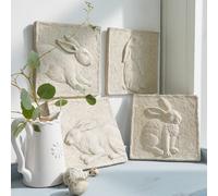 Lot de 4 tableaux Cervique crème H/L/P env. 25.5/25.5/3.5 cm