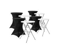 Lot de 4 tables de réception pliantes acier avec housse de protection housse en polyester noit Gala