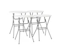 Lot de 4 tables de réception. tables mange debout pliantes acier blanc