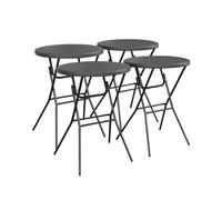 Lot de 4 tables de réception. tables mange debout pliantes acier gris foncé