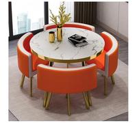 Lot de 4 tables et chaises de salle à manger rondes modernes polyvalentes pour bureau, réception, club, maison (K)