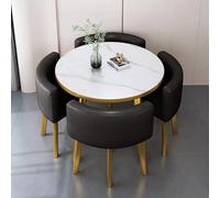 Lot de 4 tables rondes et chaises de patio pour cuisine, salle à manger, salon, balcon, bureau, salon, réception et table basse