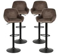 Lot de 4 tabouret de bar velours VIVOLILV,Tabouret de comptoir réglable,rotatif,Tabourets avec repose-pieds,accoudoirs,pour cuisine