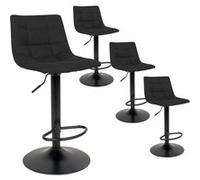 Lot de 4 Tabourets Acier et Tissu Noir - MAGNUS - ALTOBUY Noir G