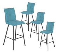 Lot de 4 Tabourets Bleus Hauteur H76cm - LAGOS -