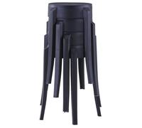 Lot de 4 Tabourets de bar empilables - UU - noir plastique t52