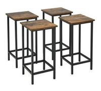 Lot de 4 Tabourets de Bar GIANTEX Marron Haut 62 CM Avec Repose-Pieds Chaises De Bar Style Moderne,Tabouret pour Cuisine,Café,Bistro Marron G