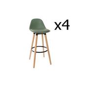 Lot de 4 tabourets de bar kaki - l. 42,5 x l. 39,5 x h. 92 cm --