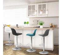 IDMARKET Lot de 4 tabourets de bar KARL mix color gris foncé, bleu canard, blanc et noir