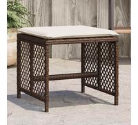 Lot de 4 Tabourets de Jardin avec Coussins Chaises Gris Résine Tressée vidaXL