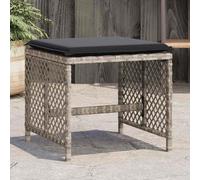 Lot de 4 Tabourets de Jardin avec Coussins Chaises Gris Résine Tressée vidaXL