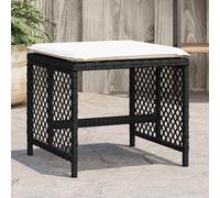 vidaXL Tabouret de jardin Lot de 4 avec coussins Gris Poly rotin 41x41x36 cm