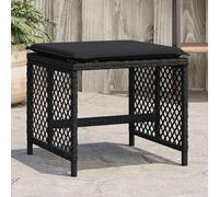 Lot de 4 Tabourets de Jardin avec Coussins Chaises Gris Résine Tressée vidaXL
