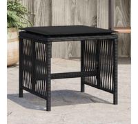 Lot de 4 Tabourets de Jardin avec Coussins Chaises Noir Résine Tressée vidaXL