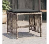 Lot de 4 Tabourets de Jardin avec Coussins Chaises Noir Résine Tressée vidaXL