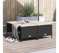 Lot de 4 Tabourets de Jardin avec Coussins Sièges Tressée Résine Tressée vidaXL