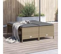 Lot de 4 Tabourets de Jardin avec Coussins Sièges Tressée Résine Tressée vidaXL