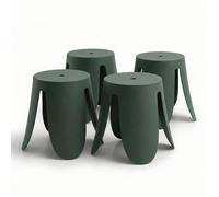 Lot de 4 tabourets de jardin empilables en résine avec fibre de verre, pour intérieur, extérieur, terrasse, bar et balcon, Trevi