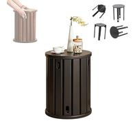 Lot de 4 tabourets empilables en bois massif, peu encombrants, multi-usages, pas d'installation nécessaire, pour salon, chambre à coucher, balcon