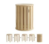 Lot de 4 tabourets empilables en bois, table gigogne et tabouret, parfaits pour le salon, la cuisine, la chambre à coucher