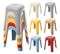 Lot de 4 tabourets empilables en plastique pour salle de classe, 45,7 cm de hauteur, chaises dos nu, sièges flexibles pour l'école, la maison, le bureau