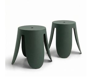Lot de 4 tabourets empilables en polypropylène renforcé de fibre de verre pour l'intérieur et l'extérieur, design moderne, robustes, pour le jardin, la terrasse, le bar et la cuisine - Trevi