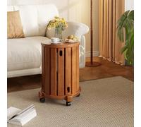 Lot de 4 tabourets empilables multifonctionnels en bois pour salon, bureau et salle de classe, meubles gigognes portables avec roulettes