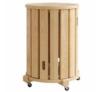 Lot de 4 tabourets empilables - Table basse en bois avec roulettes et rangement caché - Pieds antidérapants - Design polyvalent pour salon, cuisine, chambre à coucher