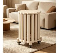 Lot de 4 tabourets empilables - Tables gigognes avec roulettes et patins antidérapants, aucune installation nécessaire - Idéal pour la chambre, le salon et le bureau