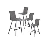 Lot de 4 Tabourets Gris Anthracite Hauteur H65cm - LAGOS - ALTOBUY Gris G
