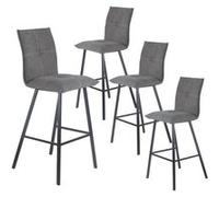 Lot de 4 Tabourets Gris Anthracite Hauteur H65cm - LAGOS - ALTOBUY Gris G