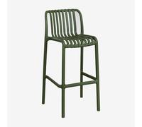 Lot de 4 tabourets hauts empilables Wendell en polypropylène Vert Pesto ¿75 cm
