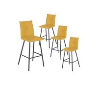 Lot de 4 Tabourets Jaunes Hauteur H65cm - LAGOS -