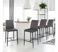 MARKET Tabourets ROMANE - Lot de 4 - Gris